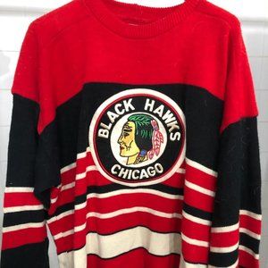 *RARE* VINTAGE CHICAGO BLACKHAWKS CCM HERITAGE SWEATER JERSEY MADE IN CANADA